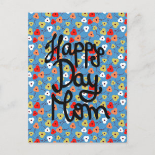Happy Day Mam Colorful Floral Flowers Moederdag Briefkaart
