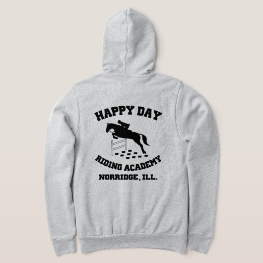 Happy Day Stables, Riding Academy, Norridge, IL Hoodie (Laag Achter)