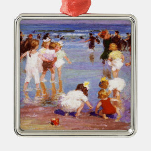 Happy Days at the Beach (door E.H. Potthast) Metalen Ornament