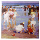 Happy Days at the Beach (door E.H. Potthast) Tegeltje (Voorkant)