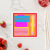 Happy days feesttijd gemengde kleuren logo servet (Insitu)