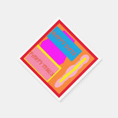 Happy days feesttijd gemengde kleuren logo servet (Hoek)