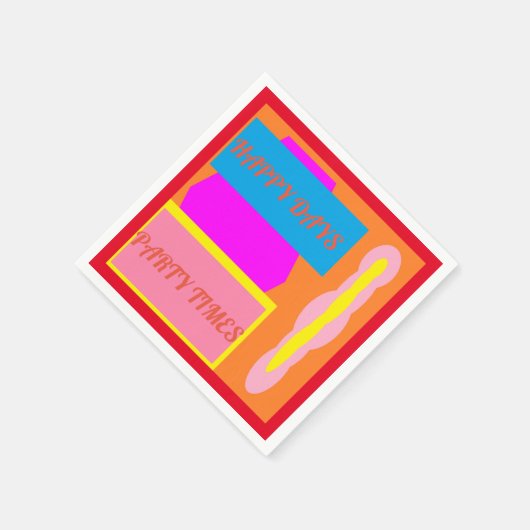 Happy days feesttijd gemengde kleuren logo servet (Hoek)