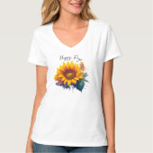 Happy Days Quote met Zonnebloem T-shirt (Voorkant)