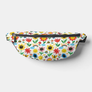 Happy Days - Vrolijke Bloem en Vrienden Patroon Heuptasje