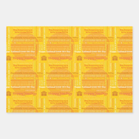 Happy Days Wrap: rood, geel, blauw Inpakpapier Vel (Voorkant 2)