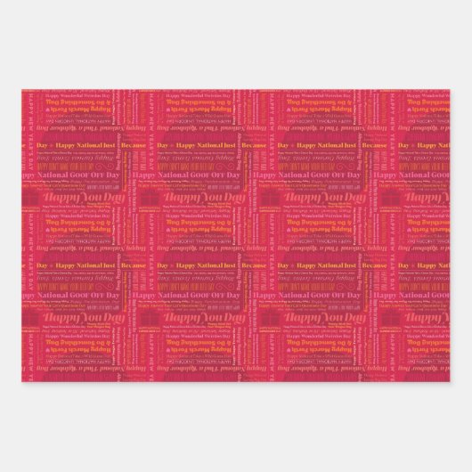 Happy Days Wrap: rood, geel, blauw Inpakpapier Vel (Voorkant)