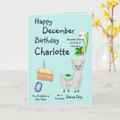 Happy December Birthday Folded Greeting Card Kaart (Gele Bloem)