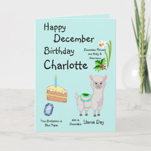Happy December Birthday Folded Greeting Card Kaart