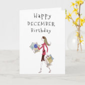 HAPPY ** DECEMBER BIRTHDAY * * KAART (Gele Bloem)