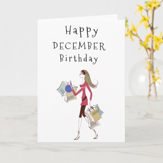 HAPPY ** DECEMBER BIRTHDAY * * KAART (Gele Bloem)