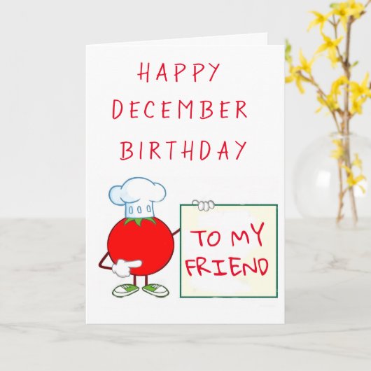 HAPPY *DECEMBER* VERJAARDAG *MIJN VRIEND* KAART (Gele Bloem)