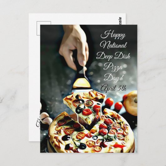 Happy Deep Dish Pizza Day 5 april Briefkaart (Voorkant / Achterkant)