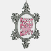 Happy Deer Pink Camouflage Xmas Snowflake Ornament (Links)