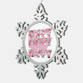 Happy Deer Pink Camouflage Xmas Snowflake Ornament (Rechts)