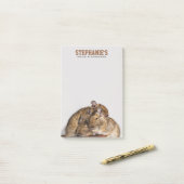 Happy Degu in een Degu-stapel Post-it® Notes (Op bureau)