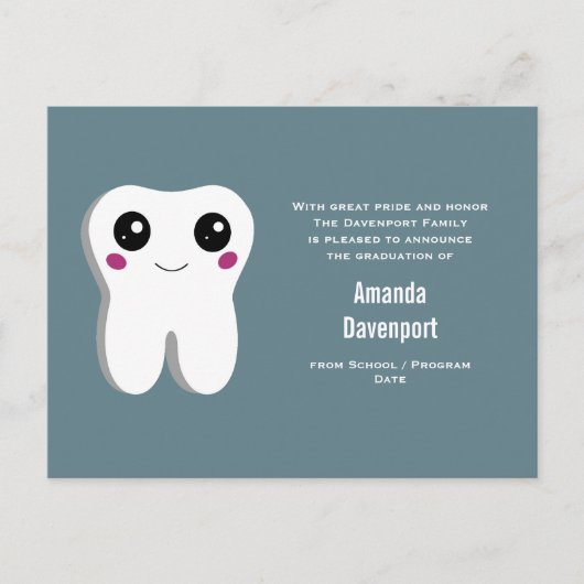 Happy Dental Tooth Afstuderen kondiging Briefkaart (Voorkant)