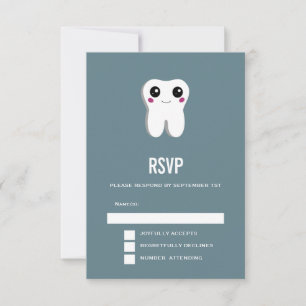 Happy Dental Tooth-glimlach RSVP Kaartje