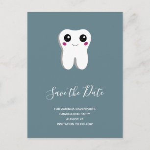 Happy Dental Tooth-glimlach slaat de datum op Uitnodiging Briefkaart