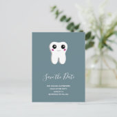 Happy Dental Tooth-glimlach slaat de datum op Uitnodiging Briefkaart (Staand voorkant)