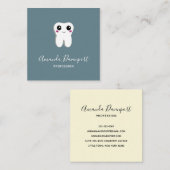 Happy Dental Tooth-glimlach Vierkante Visitekaartje (Voorkant / Achterkant)