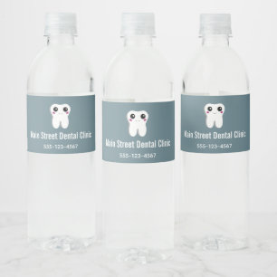 Happy Dental Tooth glimlachen Waterfles Etiket