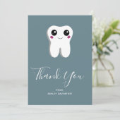 Happy Dental Tooth glimlachend Cute Hartelijk dank Bedankkaart (Staand voorkant)
