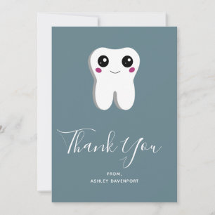 Happy Dental Tooth glimlachend Cute Hartelijk dank Bedankkaart