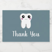 Happy Dental Tooth glimlachend Hartelijk dank Sparkling Wijnetiket (Enkel label)