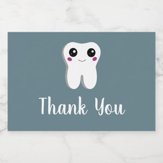 Happy Dental Tooth glimlachend Hartelijk dank Sparkling Wijnetiket (Enkel label)