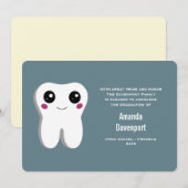 Happy Dental Tooth Smiling Cute Afstuderen Aankondiging (Voorkant / Achterkant)