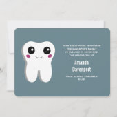 Happy Dental Tooth Smiling Cute Afstuderen Aankondiging (Voorkant)