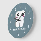 Happy Dental Tooth Smiling Cute Drawing Grote Klok (Hoek)