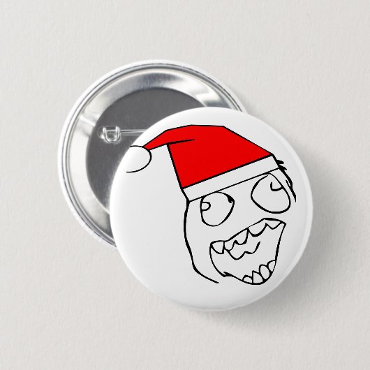 Happy derp santa - meme ronde button 5,7 cm (Voorkant /achterkant)