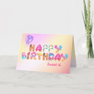 Happy Dessert Sweet 16 Birthday Kaart
