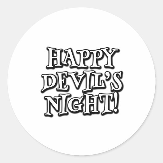 Happy Devil's nacht Ronde Sticker (Voorkant)