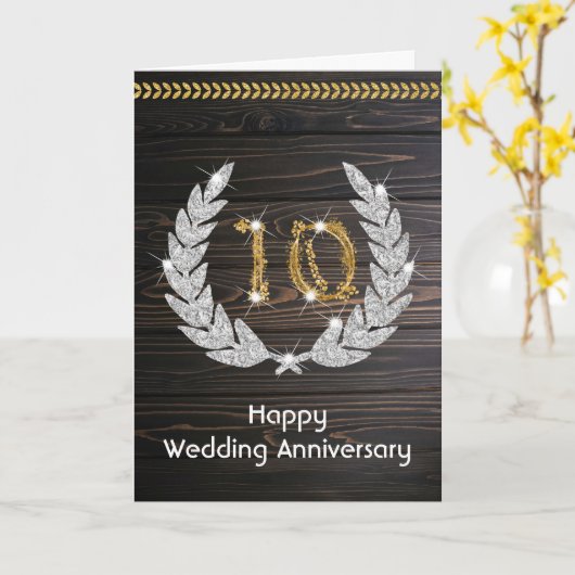 Happy Diamond 10e bruiloft Jubileum Kaart (Gele Bloem)