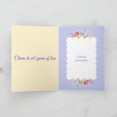 Happy Diamond Jubileum noemt bloemen groen Kaart (Binnen)