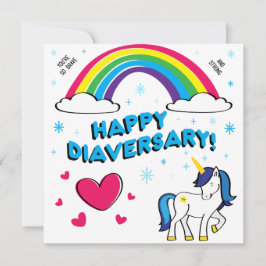 Happy Diaversary (Blauwe Eenhoorn) Kaart