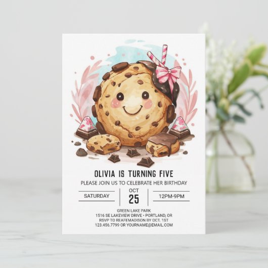 Happy Digital Elegant Cookies Verjaardag Kaart (Staand voorkant)