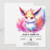 Happy Digital Fox Verjaardag Kaart (Voorkant / Achterkant)