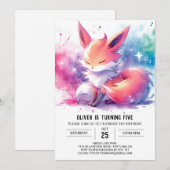 Happy Digital Fox Verjaardag Kaart (Voorkant / Achterkant)