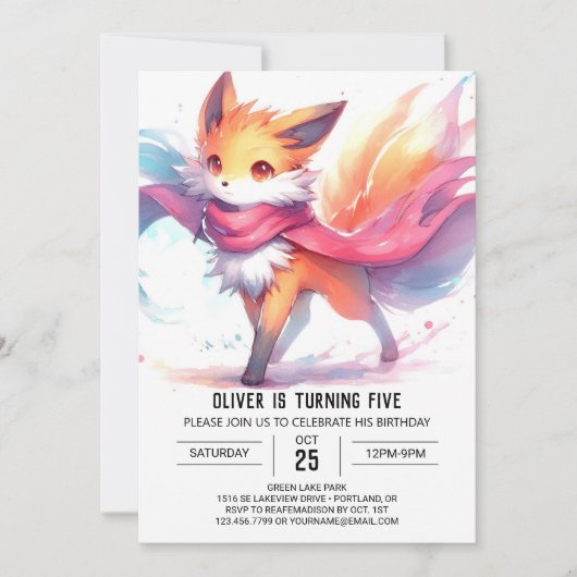 Happy Digital Fox Verjaardag Kaart (Voorkant)