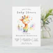 Happy Digital Giraffe Baby shower Kaart (Staand voorkant)