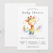 Happy Digital Giraffe Baby shower Kaart (Voorkant / Achterkant)