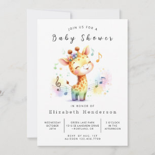 Happy Digital Giraffe Baby shower Kaart
