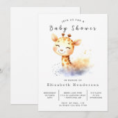 Happy Digital Giraffe Baby shower Kaart (Voorkant / Achterkant)