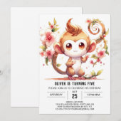 Happy Digital Monkey Verjaardag Kaart (Voorkant / Achterkant)