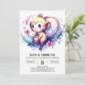 Happy Digital Monkey Verjaardag Kaart (Staand voorkant)