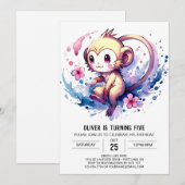 Happy Digital Monkey Verjaardag Kaart (Voorkant / Achterkant)